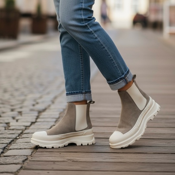 ITALIAN LEATHER BOOTS | RARE Life Chelsea Suede Boots Ankle Boots size 6.5 NWOB - Picture 9 of 9